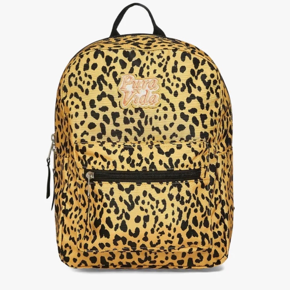 Pura Vida LEOPARD MINI BACKPACK gold black leopard print NWT